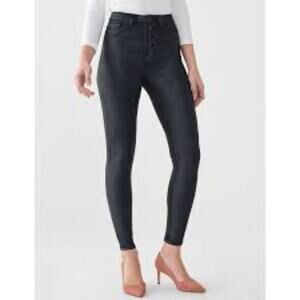 DL1961 Chrissy Ankle Ultra High Rise Instasculpt Skinny in Coated Graphite 25